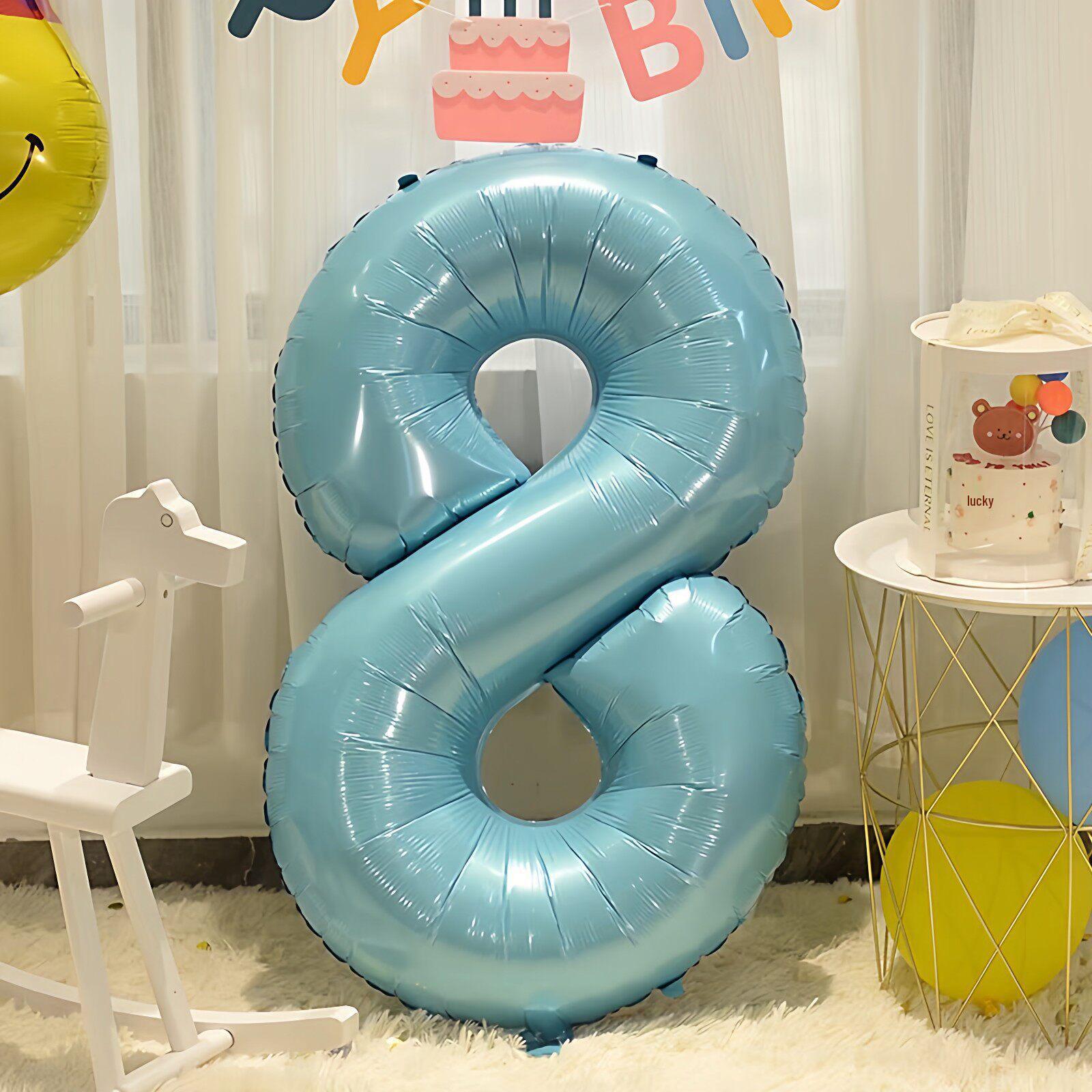 Large Three-Tier Blue Cake Balloon Birthday Party Background Decor for Boys and Girls