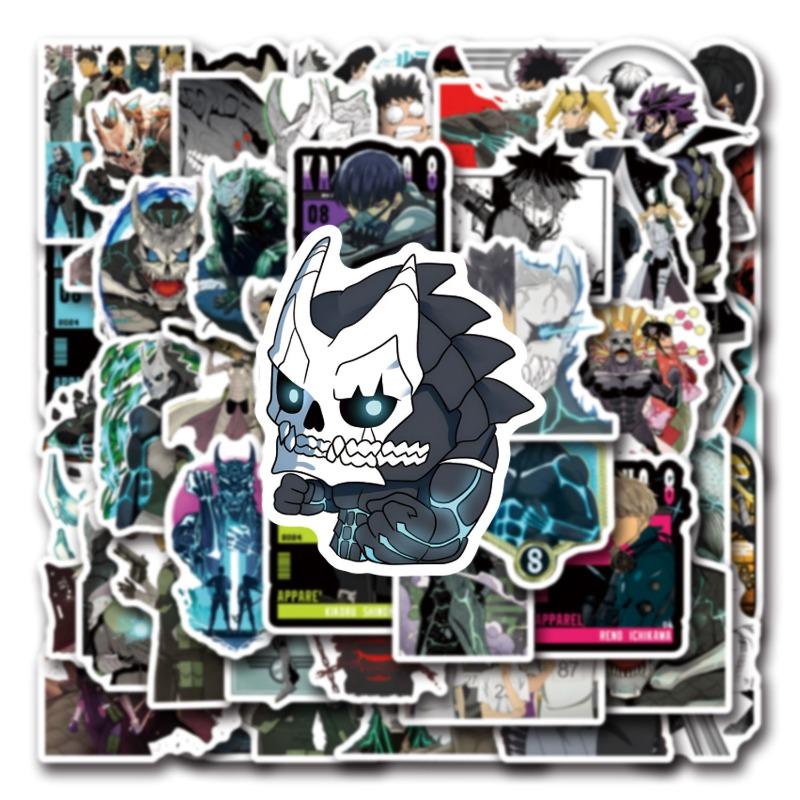 57pcs Animation Kaiju No. 8 Graffiti Stickers Decals Suitcase Laptop Computer Guitar Decoration DIY Kids Classics Toy