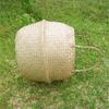 Basket Rattan Folding Wicker Handle Round Natural Sea Grass Plant Storage Wood