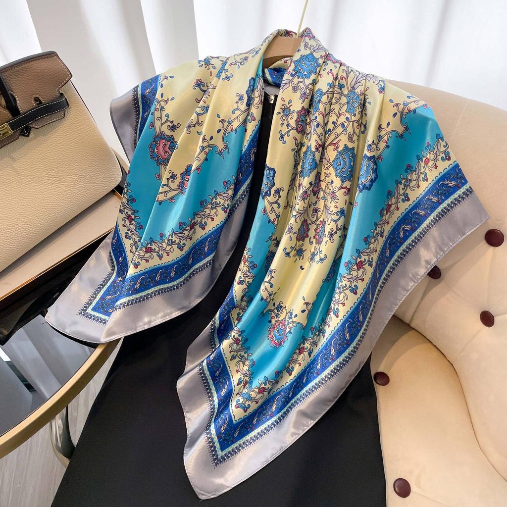High-quality Luxurious Silk Scarves Headband Scarfs Neck Scarf For Women Chain Silk Scarf Women's Decorative Shawl