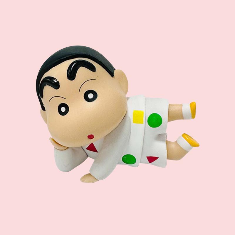 Kawaii Cute Crayon Shin-Chan Side Lying Posture Anime Doll Cute Cartoon Entrance Creative Home Decor Car Interior Ornaments Gift