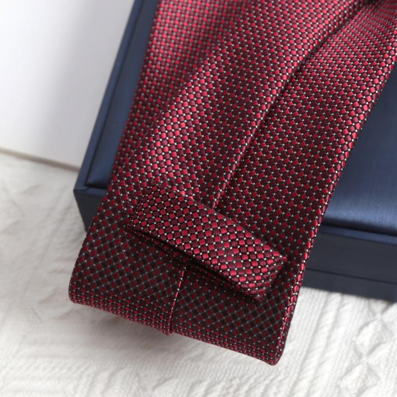 Men's Luxury Burgundy 8CM Jacquard Ties for Mens Necktie Paisley Groom Neck Tie Formal Business Wedding Party Tie Accessories