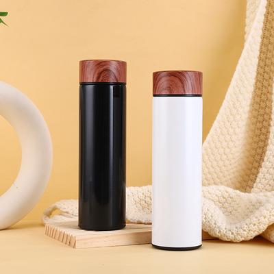 Simple Stainless Steel Vacuum Cup Wood Grain Cup Lid Car Portable Cup Portable Cup Men's Tea Cup Tea Separation