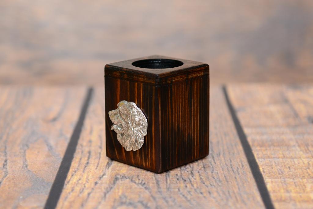 Bernese Mountain Dog, Berner Sennenhund I - Wooden Candle Holder with a Dog, a Unique Souvenir After Losing a Dog, a Handicraft from the Art-Dog Brand