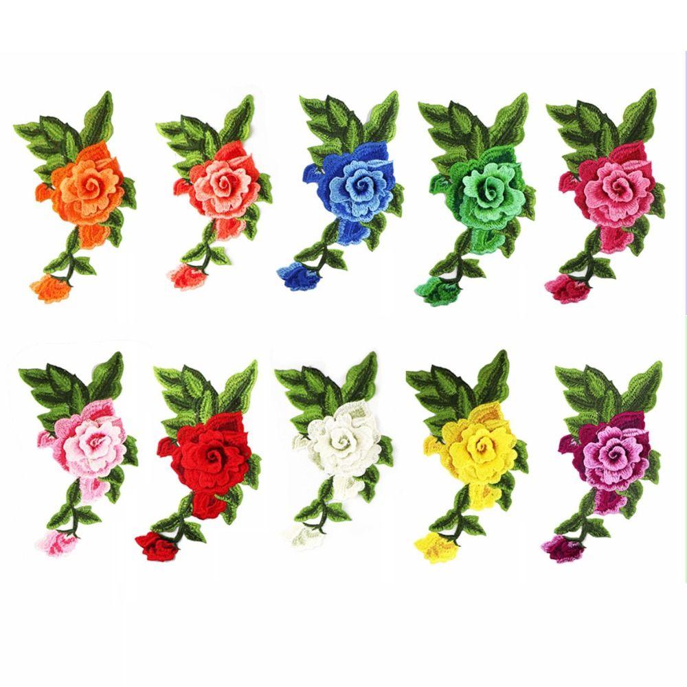 Polyester Fiber Embroidery Peony Patch 22*14CM Clothing Accessories Embroidery Floral Applique DIY Handmade