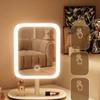 Adjustable 3 Color Light LED Makeup Mirror USB Rechargeable Brightness Cosmetic Mirror 270° Rotation Desktop Vanity Mirror