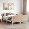 Vidaxl Bed Frame Without Mattress, 140X200 Cm, Solid Pine Wood