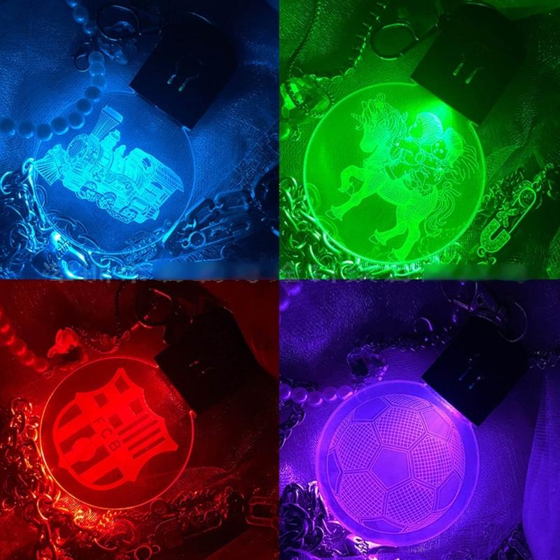 Light Up Hanging Ornaments Rechargeable DIY Acrylic Blank Pendant Charm with Rope for Festival Wedding Party Home Decor