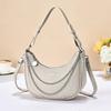 Women's Crescent Shoulder Bag - Multi Layer Chain Detail Fashion Crossbody Bag Suitable for Daily and Party Women's Gift