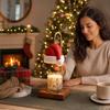 Christmas Candle - Scented Melt Warmer with Festive Hat Decor, Tabletop Desk Lamp (Candle Not Included)