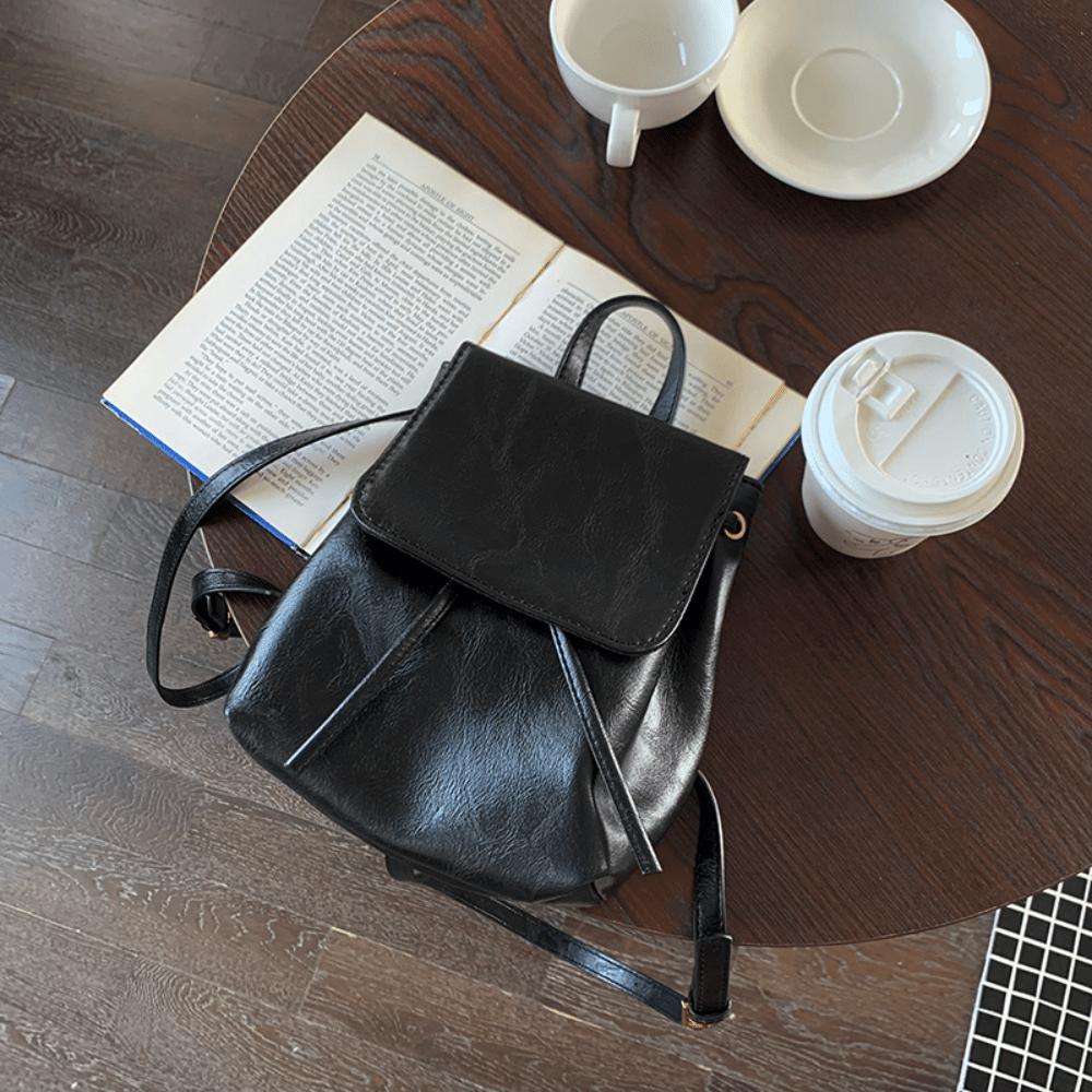 Retro Brown Backpack Women's Spring and Summer New Simple and Versatile Shoulder Bag