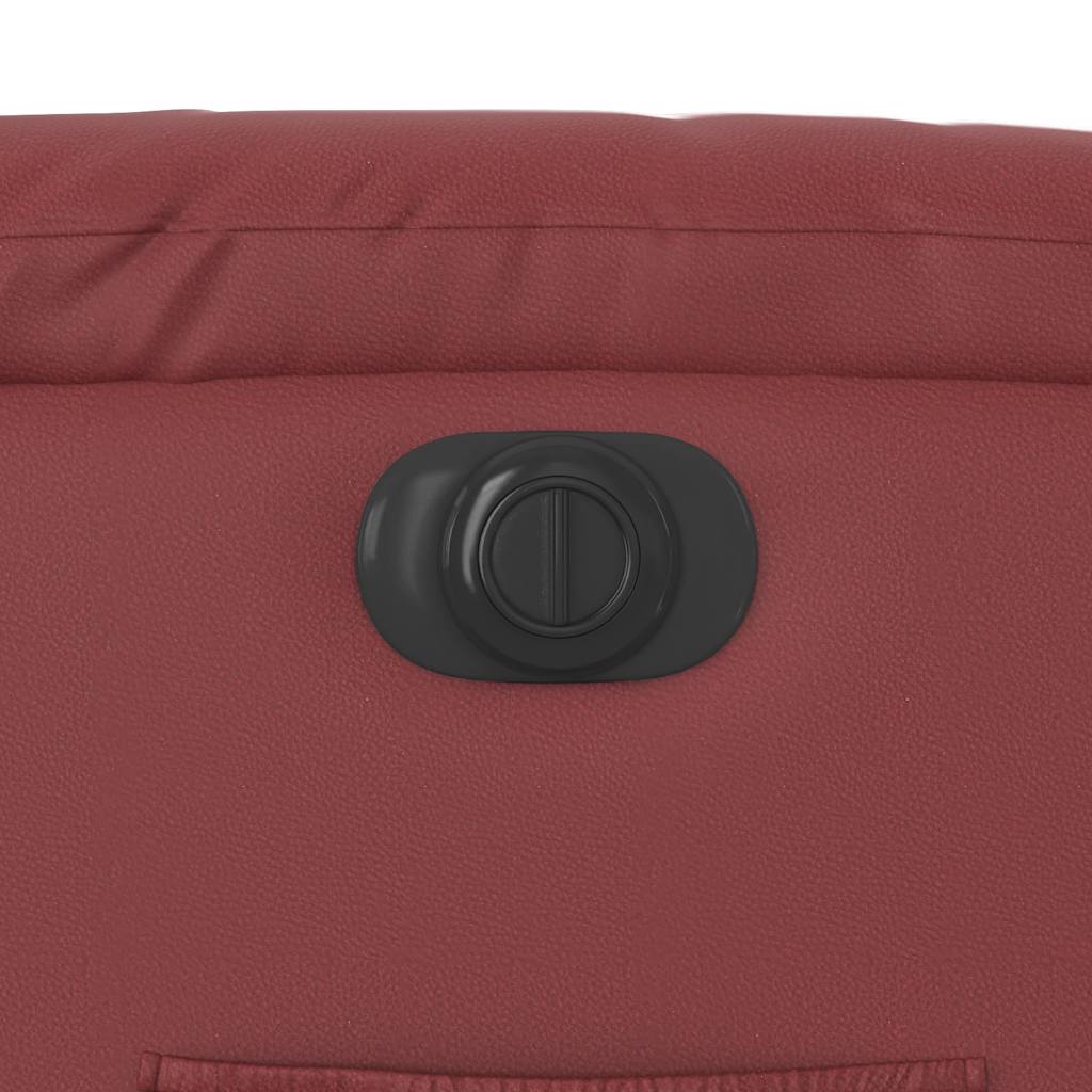Electric Recliner Chair Burgundy Artificial Leather