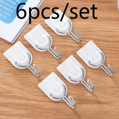 Nuovo Set da 6 Ganci Appendiabiti Bianchi Fortemente Adesivi per Casa, Carico su Porta, Cucina, Bagno, Parete, Casa, Asciugamano H
