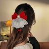 Sweet Temperament,Lace Red Big Bow,Runaway Princess, Broken Diamond Hair Clip,Women's Back of The Head Headband Accessory