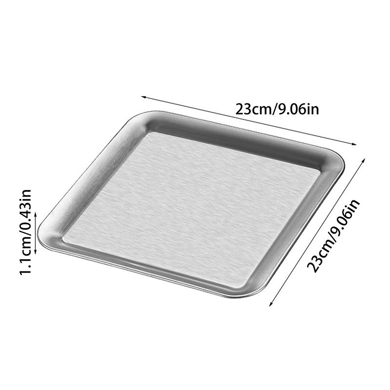 Stainless Steel Serving Trays-Gold & Silver Rectangular/Square Food Plates for Kitchen, Dining & Party (Assorted Sizes)