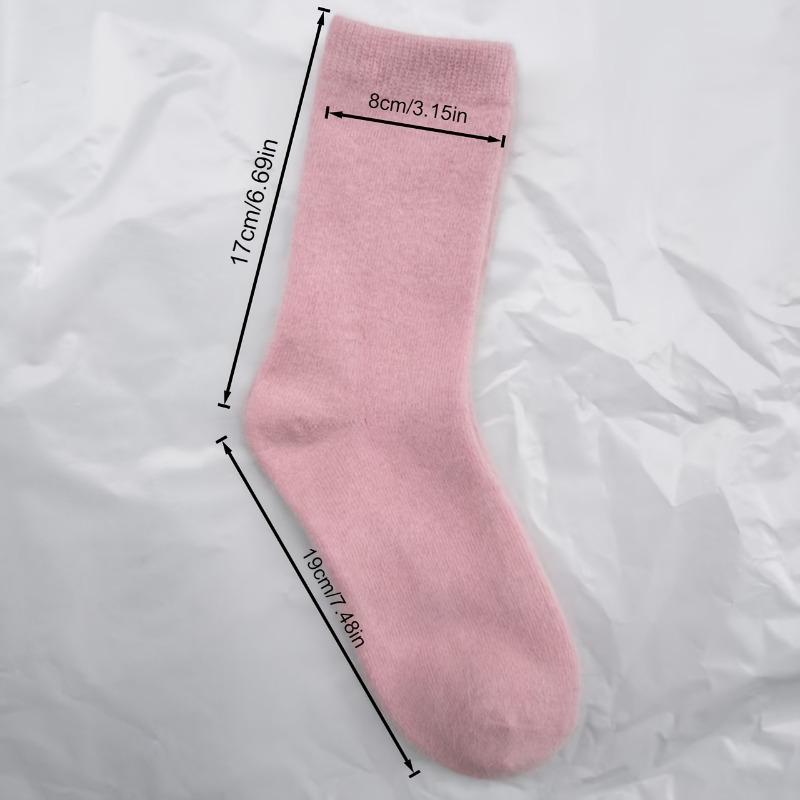 3PAIRS medium tube women's autumn and winter thick socks, warm and cold-proof, simple design in solid color, versatile for commuting!