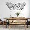 Set of 3 Floral Metal Wall Art Minimalist Home Decor Pictures