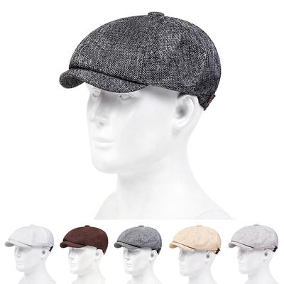 Herren Freizeit Schiebermütze Frühling Sommer dünne Retro Baskenmütze Wilde Freizeit Hüte Unisex Achteckige Kappe Mode Hip Hop Kappen gorras