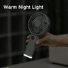 USB Low Noise Small Fan Outdoor Portable Handheld Fan Intelligent Digital Display 100 Speed Infinitely Adjustable Fan