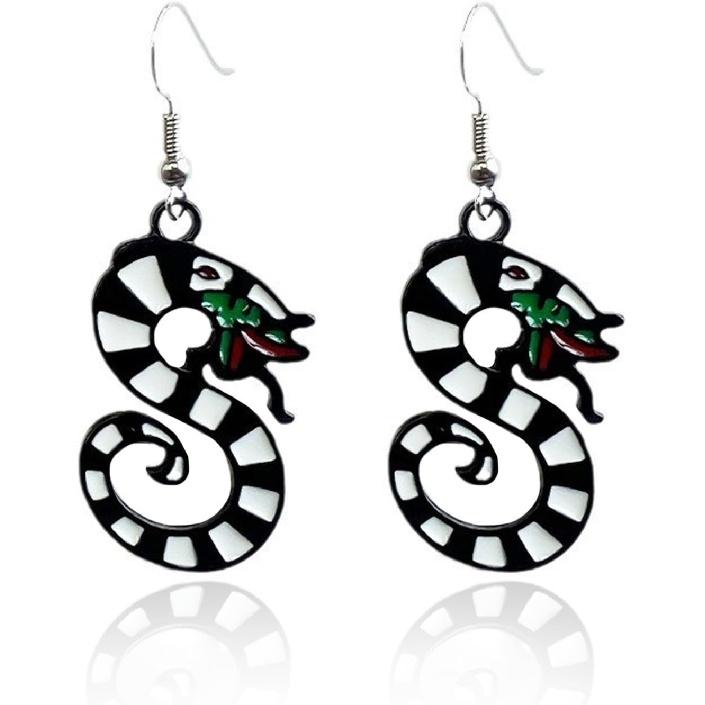 

Ring Coral Snake Earrings Halloween Fashion Design Beetle Snake Juice Ring Simple Versatile Earrings D99