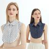 Cotton Front Tie for Women Polka Dots Fake Collar Lapel Detachable Collar Shirt Stand Detachable Female False Collar Decor