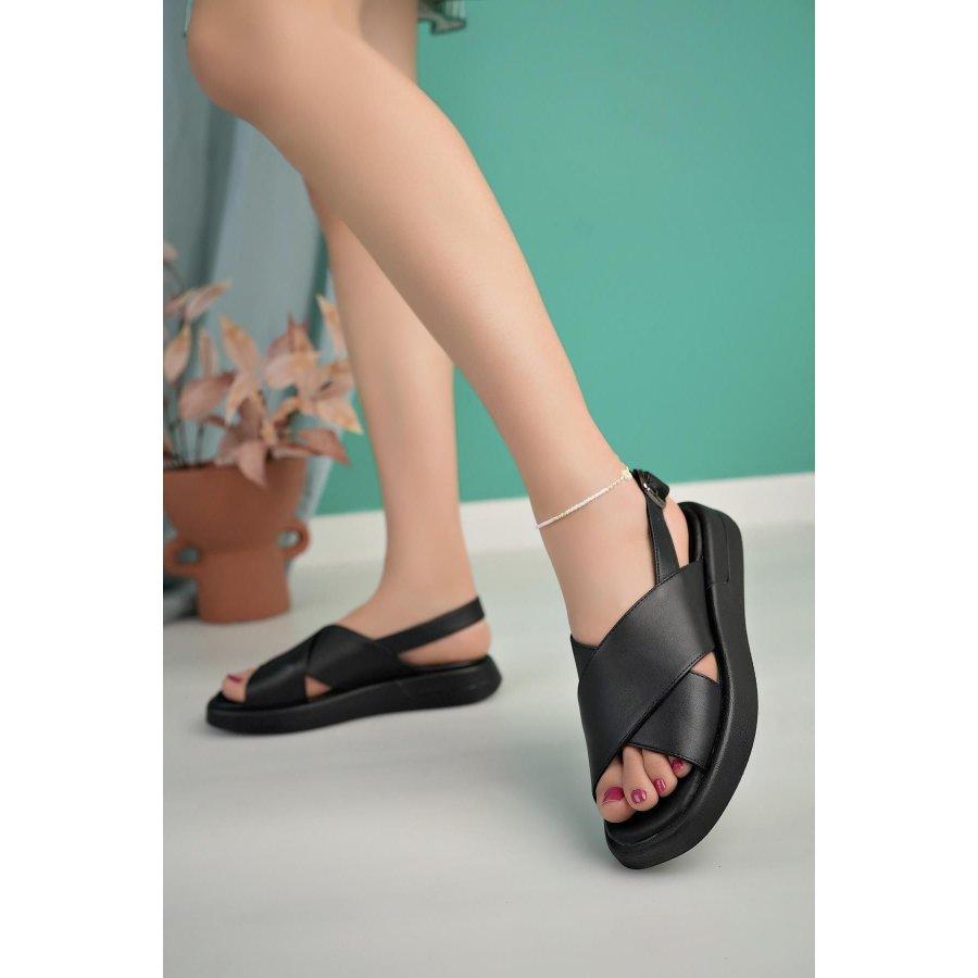 Freizeitsandalen aus echtem Leder für Damen