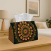 1pc Tissue Box Holder Featuring a Mandala Design with a Seamless Indian Print - A Versatile Napkin Dispenser Suitable for Home Gatherings, Car Decorat