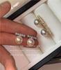 2025 Trendy 925 Silver Zircon Pearl Stud Earrings: Light Luxury for Women