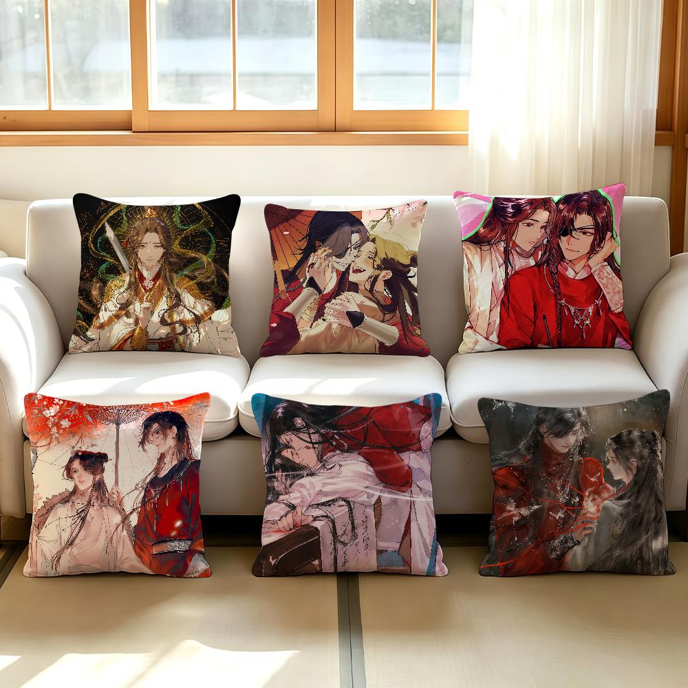 Heaven Officials Blessing Cushion Cover Antidustmite Sofa Cushion Decorative Office Cover Lounge Area Indoor Outdoor Use