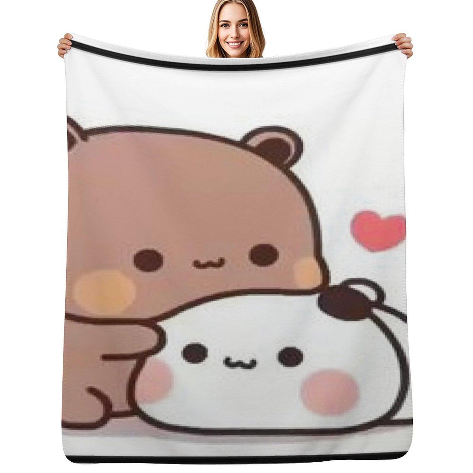Milk and Mocha Together Throw Blanket Decorative Soft Throw Blanket for Couch Sofa Size: 75*100cm, Weight: 230 GSM