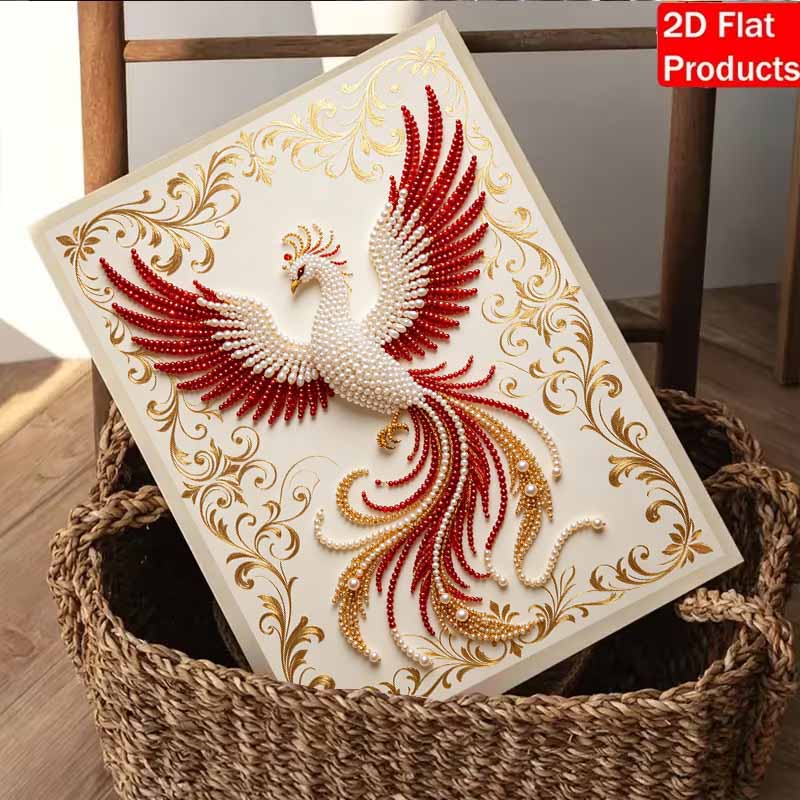 Pearl Painting 5D DIY Phoenix Pearl Gemstone Art Diamond Painting Kit for Adults/Beginners Gift Ideas Home Decor Wall Hanging Craft