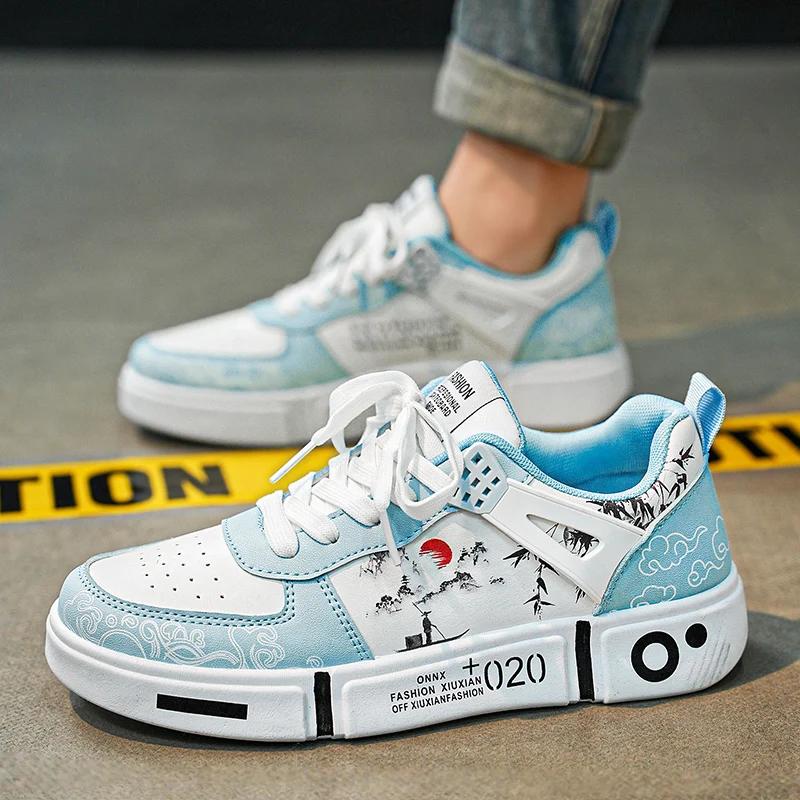 2024 Nové ležérní a módní pánské a dámské sportovní boty s graffiti, nadměrná velikost 35-44, všestranné outdoorové tenisky pro páry