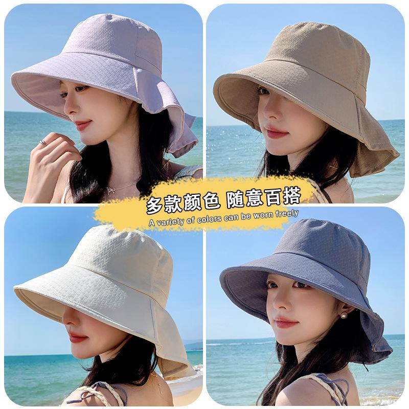 Taizhou Wenling Summer Sun Protection Hat Women's Sun Hat Large Brim Bucket Hat Outdoor Breathable Shawl Sun Hat