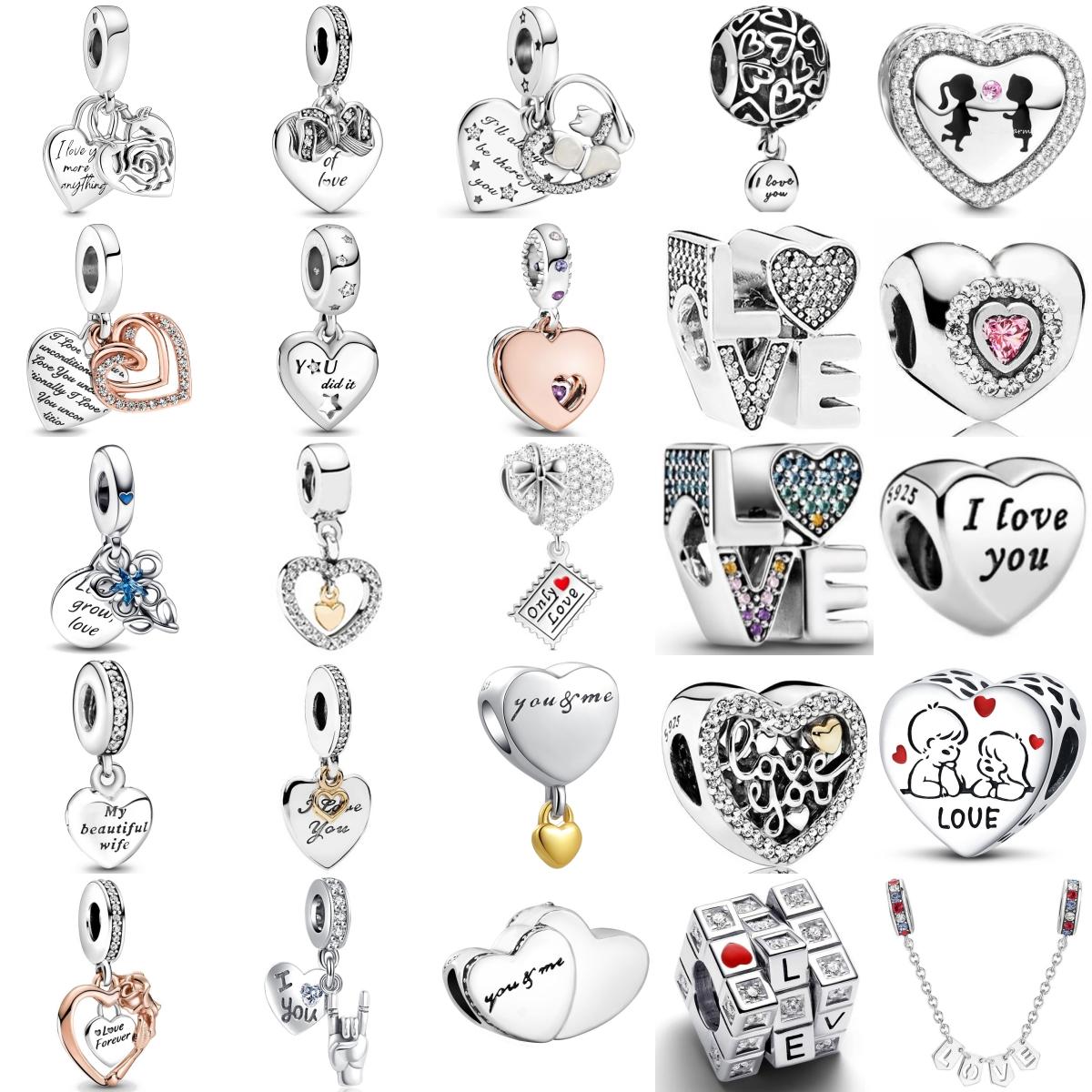 Jmg Bags Women's Brand New Copper Metal Rubik's Cube Two Colors Heart-Shaped Pendant Bead Component Of Chain Beaded Compatible With Authentic Original Bracelet High