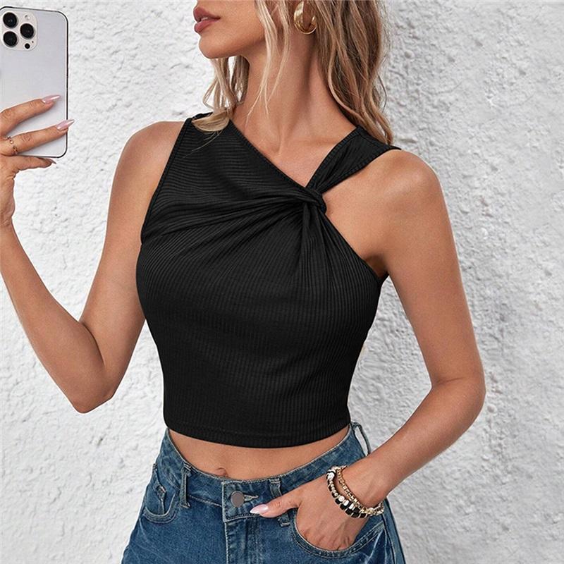 Women's New Instagram Slim Fit Short Sexy Crop Top With Exposed Navel And Sleeveless Vest, Camisole Top