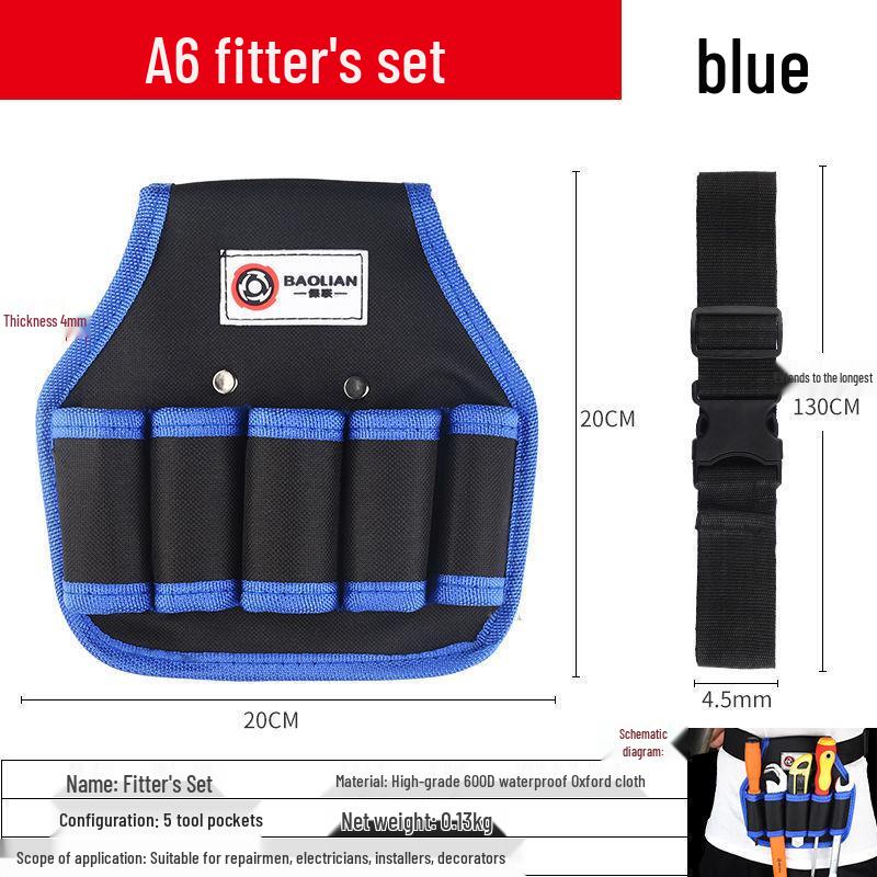 Canvas Multifunction Electrician Waist Tool Bag with Oxford Cloth