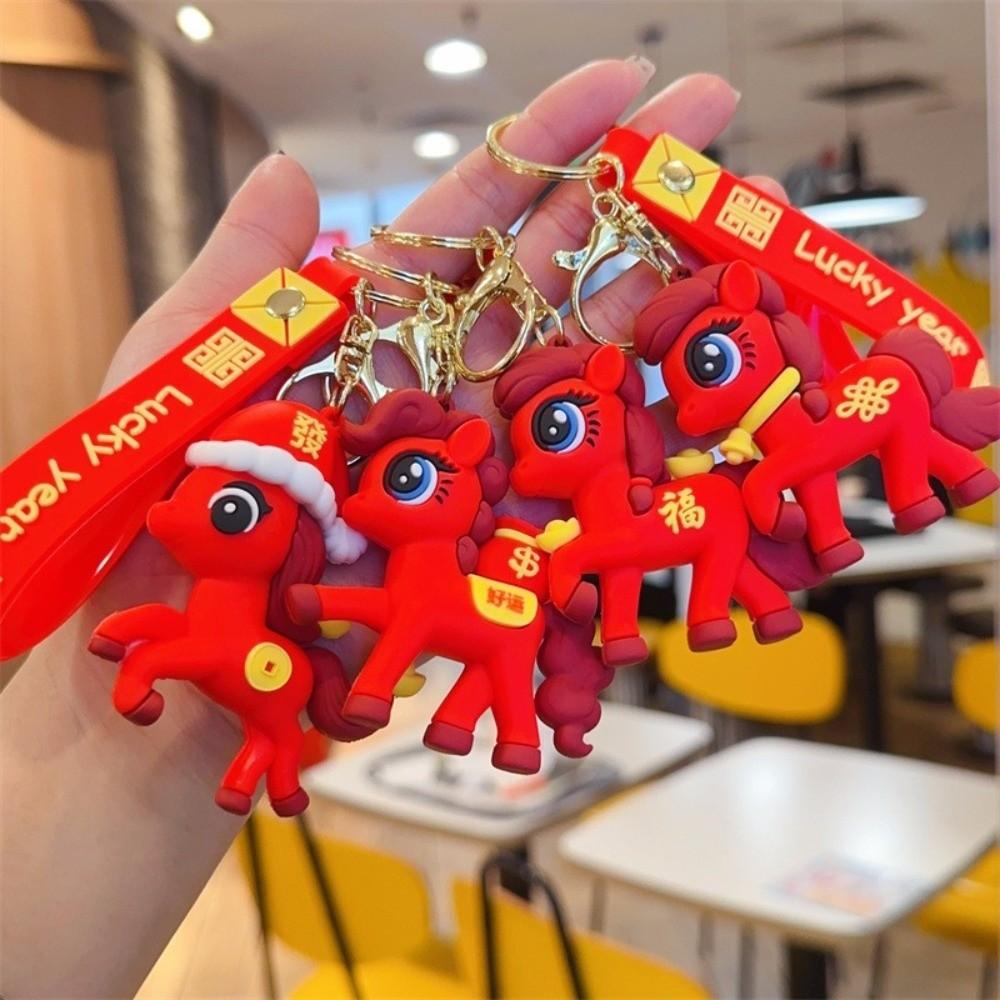 Hängeornament Pferdeanhänger Schlüsselanhänger PVC Rucksack Schlüsselanhänger Niedlicher Pony Schlüsselanhänger Geschenk
