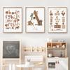Animal Toddler Education Rainbow Deer Fox Bear Number ABC Poster Prints Canvas Art Wall Decoration Home Paintings Baby Kids Room