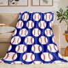 Baseball Throw Blanket for Bed Couch Sofa Living Room Decor Soft Warm Lightweight Flannel Blanket Ball Sport Theme Print Blanket