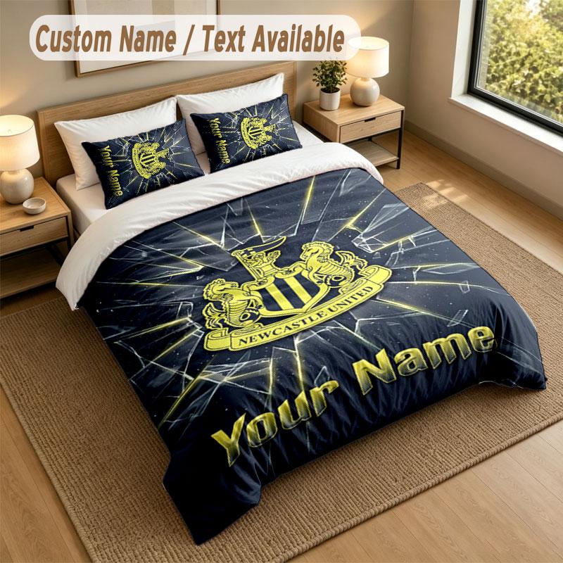 Bedding Set 1 Duvet Cover 2 Pillowcases Newcastle United FC Print Soft Bed Linen Bedroom Decor