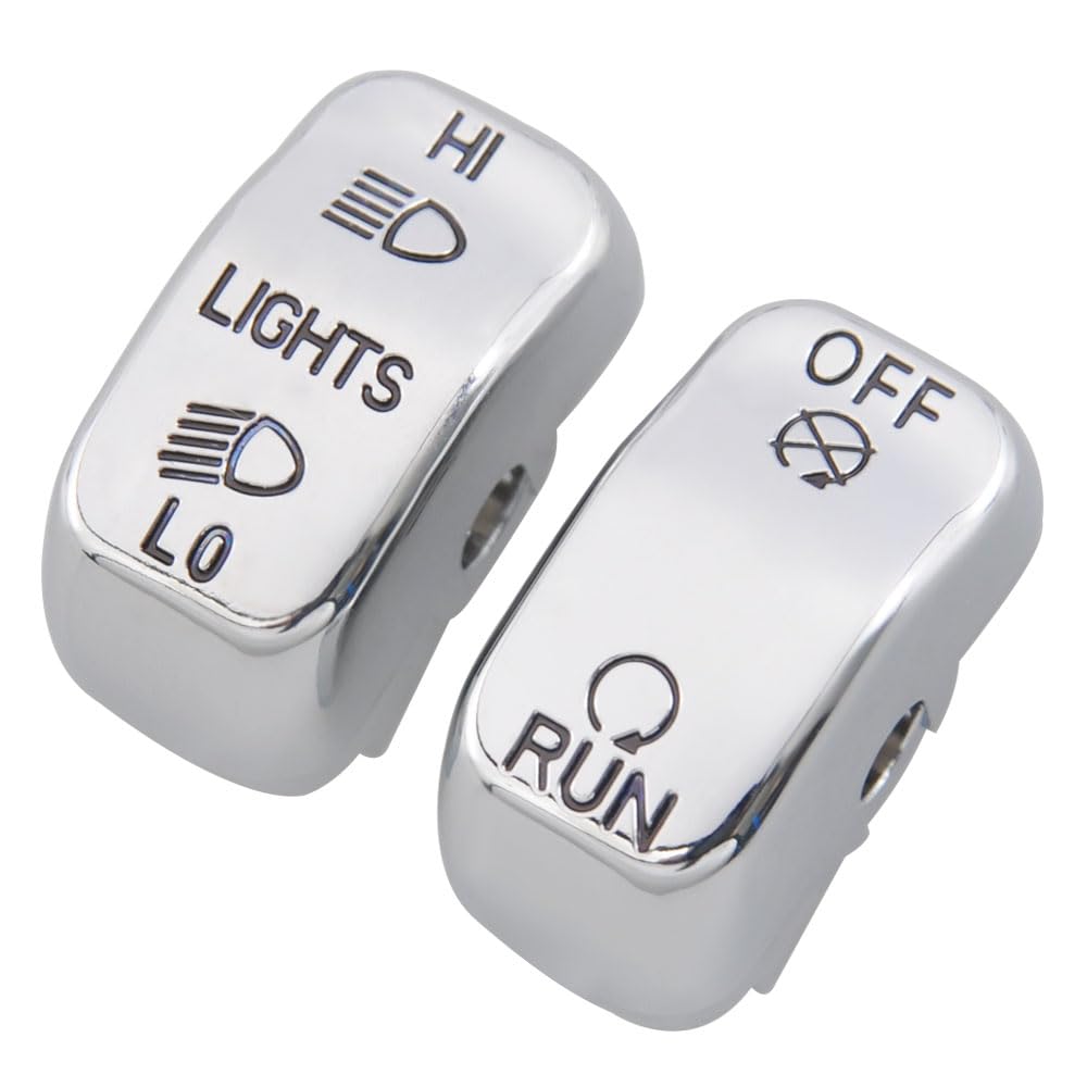 Handle Bar Switch Button Cover Cap Kit Fit for 1996-2017 Harley VRSC Sportster Dyna Softail Road King,6pcs (Chrome)