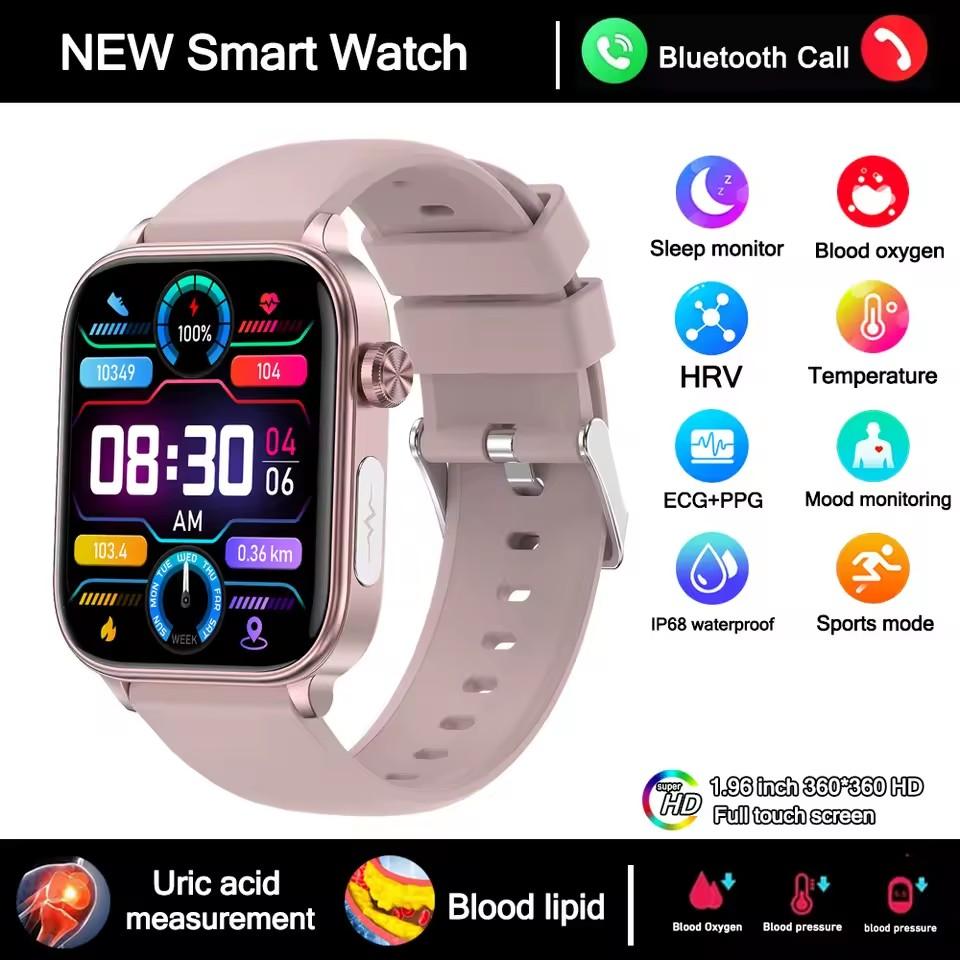 2025 New ECG+PPG Smart Watch Women Heart Rate Blood Lipid Uric Acid Women Menstrual Health Tracker Smartwatches For Android iOS