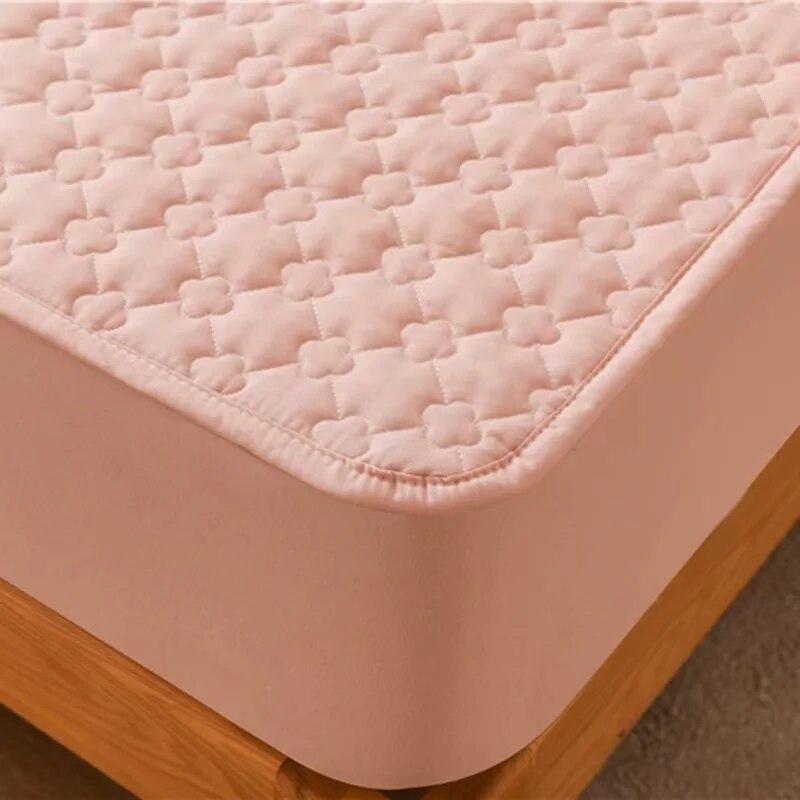 Anti-bacterial Anti-mite Bed Fitted Sheet 100% Cotton Quilted Mattress Cover Thicken All-inclusive Bed Protector Cover