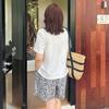 Large Size Women's Cashew Flower Series Fake Two-piece Dress Summer New Short-sleeved Set 262734