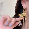 Exaggerated Crystal Stud Earrings Pendant Vintage Long Earrings  Party