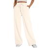 Women's Wide-leg Sports Pants, High-waist Loose Casual Pants, Drawstring Sports Flared Pants, Jogging Pants with Pockets