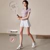 Yuebu Women's V-Neck Quick-Dry T-Shirt & Skirt Sports Set