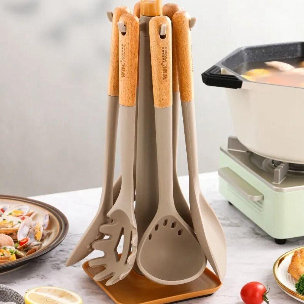 

Жаропрочная лопатка из бука, текучая суповая ложка, новая жареная лопатка