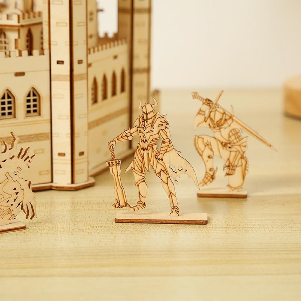 Hallisun 3D Wooden Puzzle for Adults (Ages 14+) - Assembly 3D Castle Puzzle - Mechanical Craft DIY Mechanical Wood Puzzle Toy Hobby Christmas Valentin