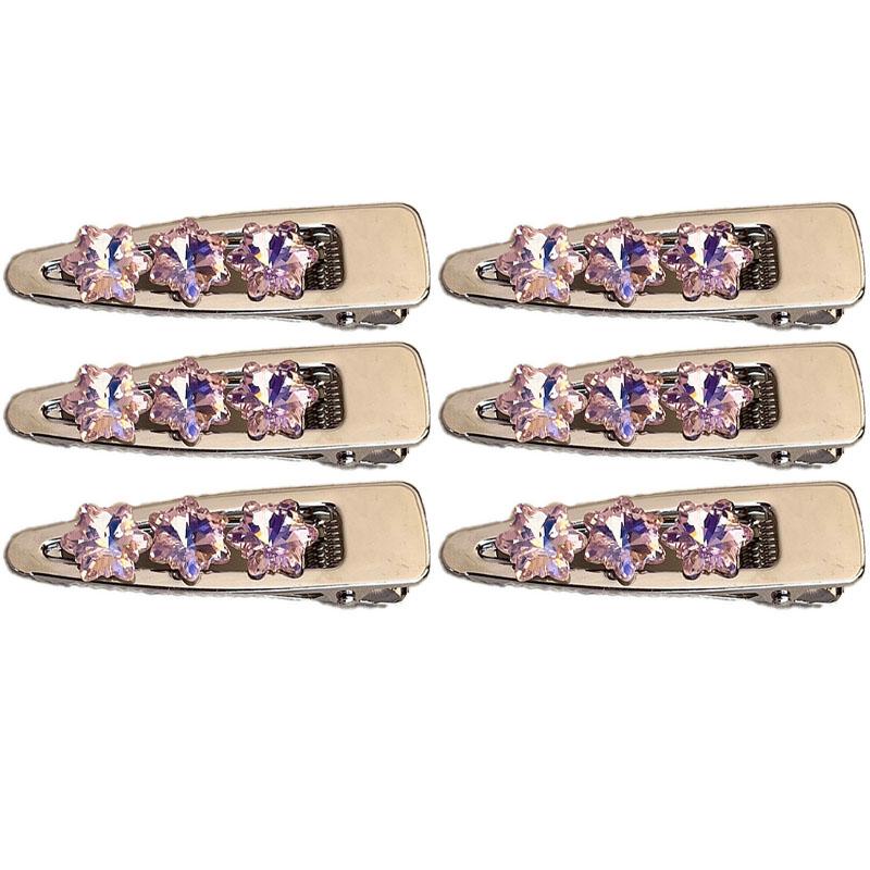 Pink Sweet Water Diamond Hair Clip Women's High End Temperament Duck Billed Clip Hair Accessories